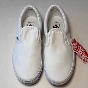 Vans Kids Classic White Slip-On Sneakers